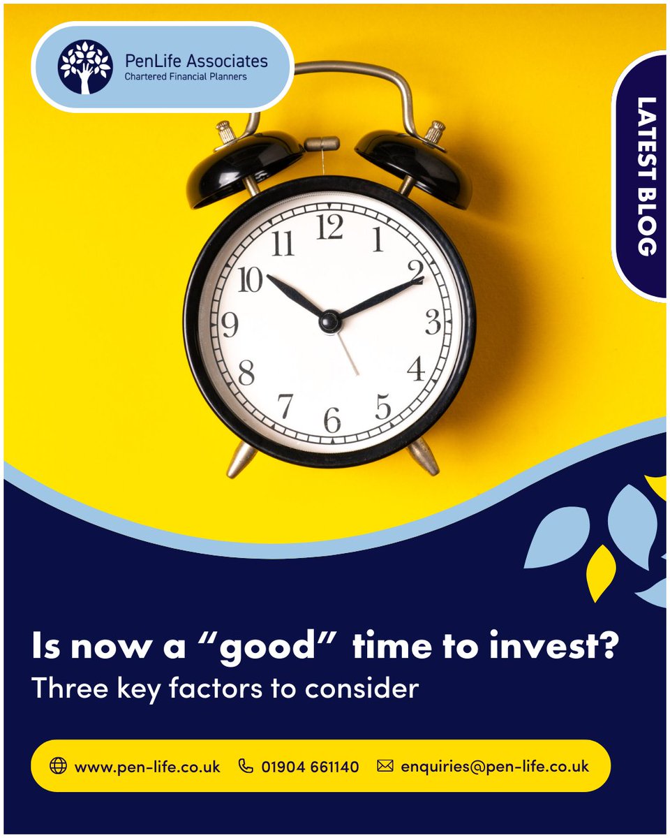 Amid record highs for the FTSE 100 and ongoing market volatility, explore 3 key factors to consider when deciding whether now is a good time to invest.

Read our blog here: pen-life.co.uk/is-now-a-good-…

#investmentplanning