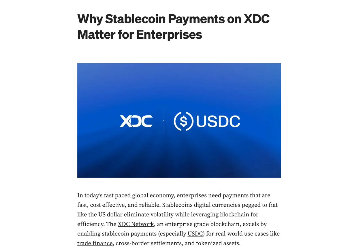 HTanaka34312's tweet photo. 🔑 Unlocking the Future of Enterprise Payments with Stablecoins on $XDC 🌍

💼 Optimized transactions
💸 Stable payments
📈 Global scalability

🔗: https://t.co/8QpHXRCbIg

#XDC #Stablecoins #EnterpriseTech #BlockchainSolutions #DigitalPayments 

@XDCNetwork https://t.co/dGqmhUFwI0