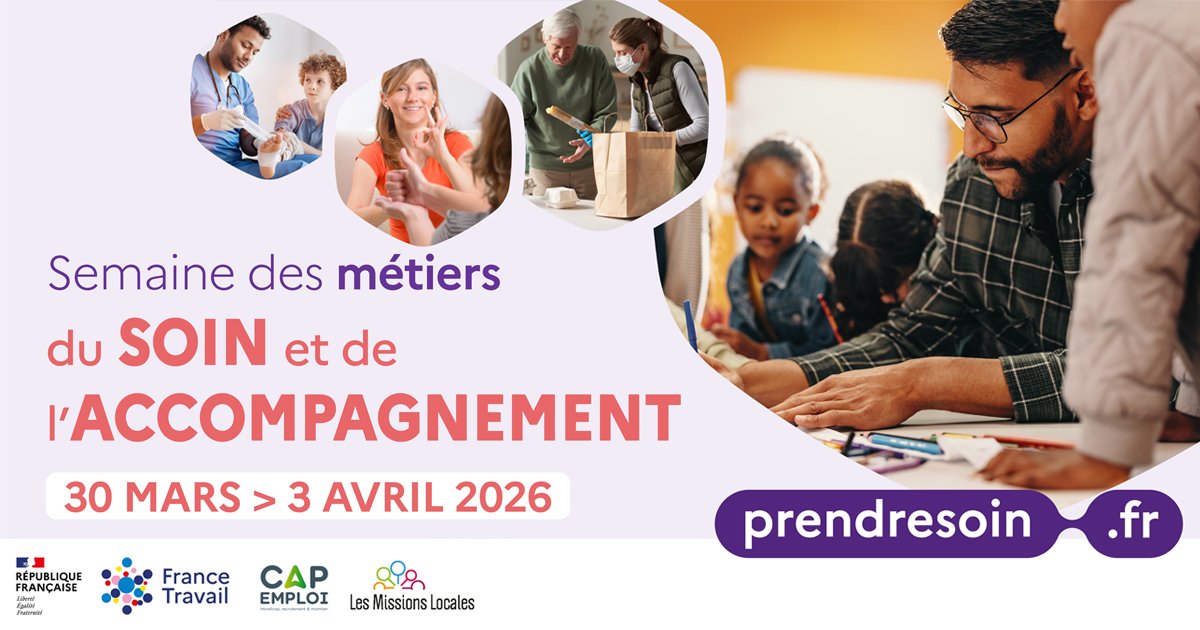 FTravail_NA's tweet image. 💖 Et si votre futur métier était aussi essentiel qu’utile ?

Du 30 mars au 3 avril, c'est la semaine des métiers du soin et de l’accompagnement : découverte métiers, parcours de formations et recrutements…

👉🔗 francetravail.fr/region/nouvell… #Santé #Social #Emploi