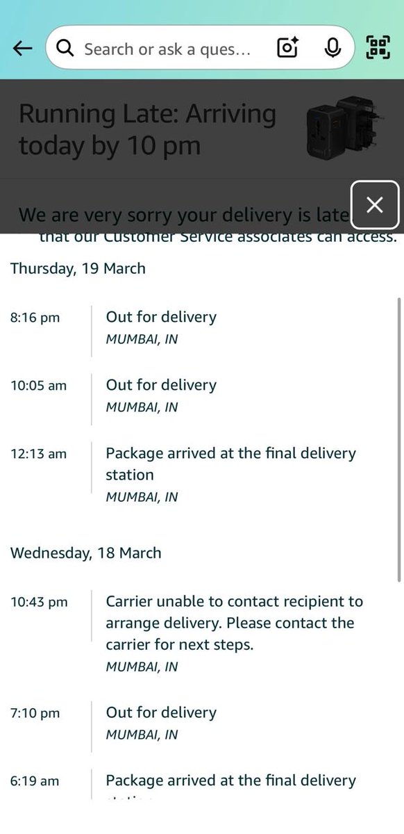NKengoo's tweet image. Is @amazon @amazonIN delivery in Mumbai running a scam? Rejected, Unable to contact... these updates whch was not even the case &amp;amp; the delivery getting delayed by days not getting the refunds too since there's no option to cancel. CS can't do much 2 help Do something #AmazonIndia
