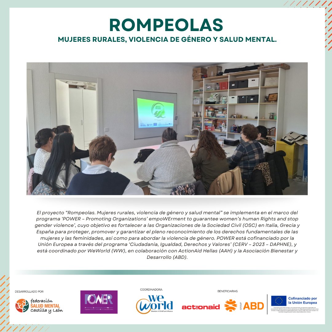 SaludMentalPal's tweet photo. En Guardo impulsamos Rompeolas, un proyecto para prevenir la violencia de género y cuidar la salud mental de las mujeres rurales en Castilla y León.
Atención cercana e integral 💜
#POWER #POWEReu #womenempowerment #CERVprogramme https://t.co/XtT5bcmm7t