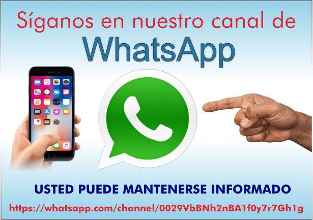 Estimado Cliente, Visite nuestro canal de WhatsApp, donde le brindamos información actualizada del Sistema electroenergético y de todo lo que sucede en nuestra Empresa.#LoquenosUNEinformación.