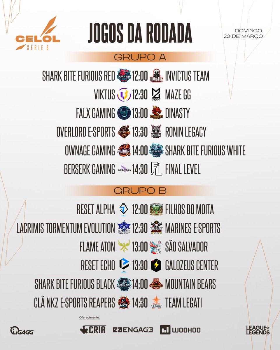 LigaGG_'s tweet photo. Neste final de semana teremos as rodadas 8 e 9 do #CELOLB !
Vale lembrar que estamos chegando ao fim da fase de pontos e algumas equipes precisam de um milagre!
No grupo A, as equipes Shark Bite , Ronin Legacy , @EternalFlameCL e @OVLesports estão tranquilas com pelo menos 5 vitórias até aqui.
E no Grupo B, o topo está ocupado pelas equipes Shark Bite Black, Filhos do Moita, @SaoSalvador071 , @resetesportsgg e @MBE_Bears !

Fiquem de olho e não percam as próximas atualizações.

#LigaGG #LeagueOfLegends