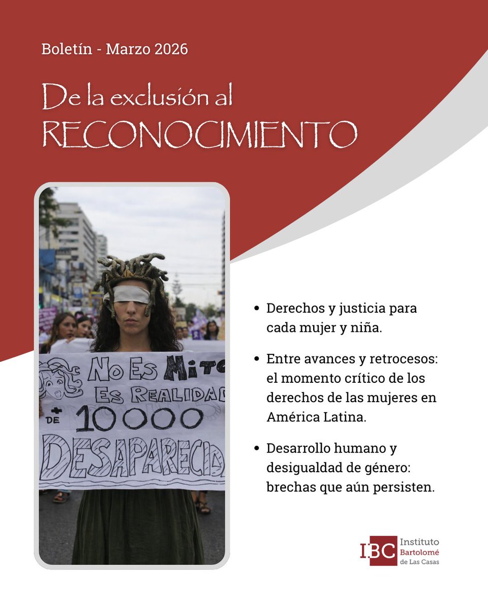 📘 La igualdad de género en Perú y América Latina enfrenta barreras estructurales, violencia persistente y brechas que limitan el acceso a la justicia. El nuevo boletín de IBC analiza este momento clave. #8M #Mujeres #NiUnaMenos 
👉 Léelo completo aquí: bit.ly/40GYMhX