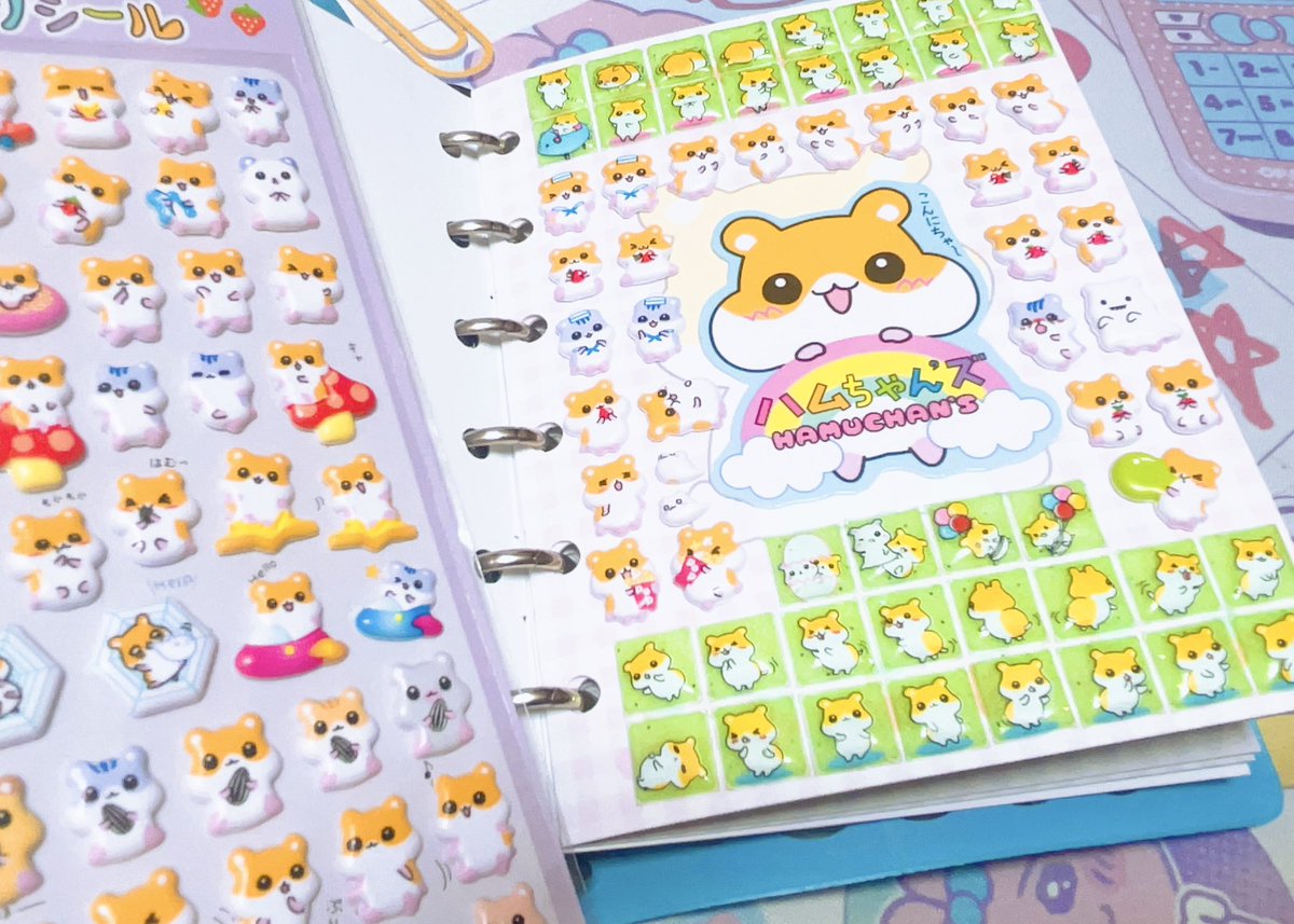 ハムちゃんズのシール貼った~🐹🍀 唯一持ってた当時物のハムちゃんズの