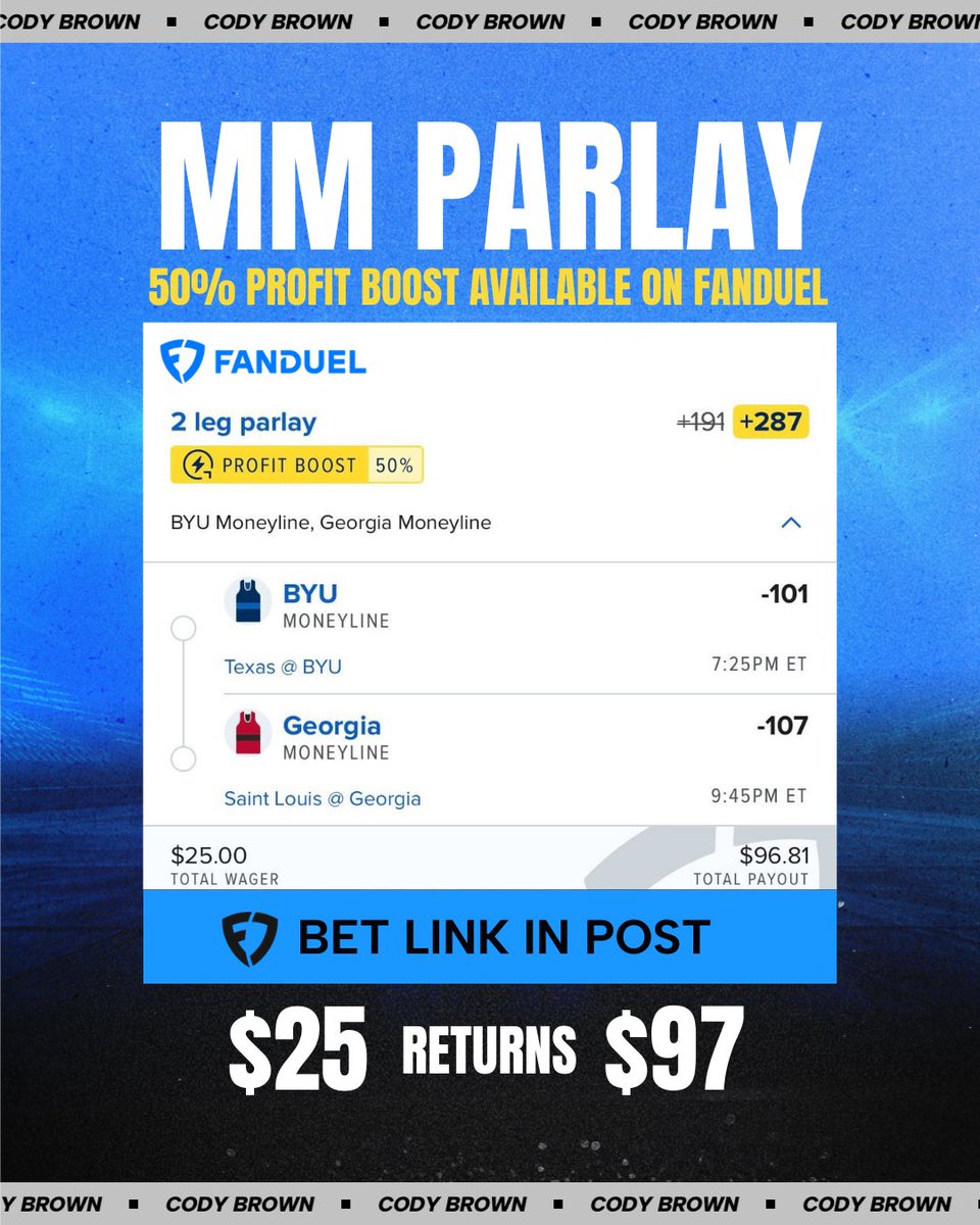 Cody Brown Bets tweet media