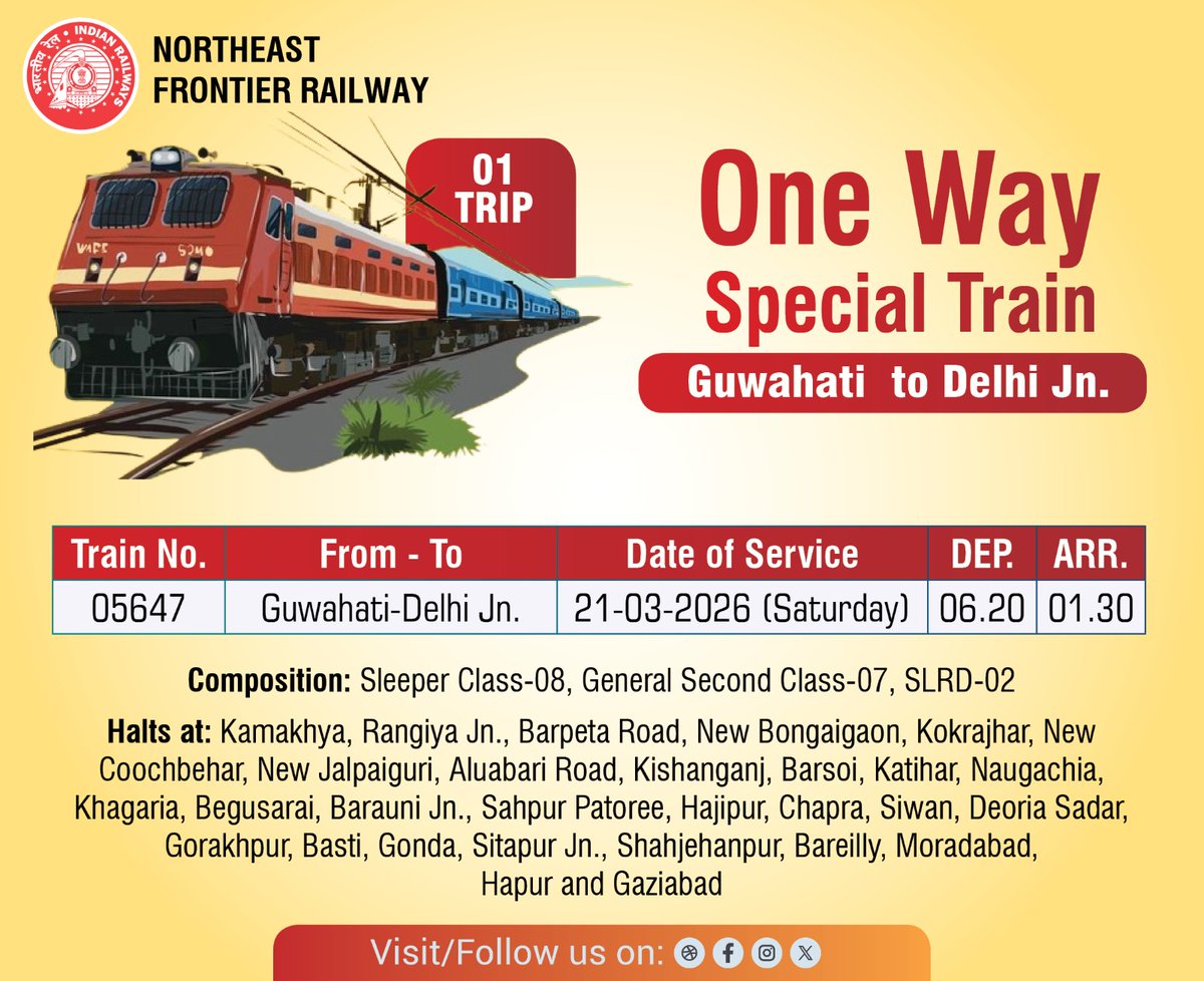 Northeast Frontier Railway tweet media