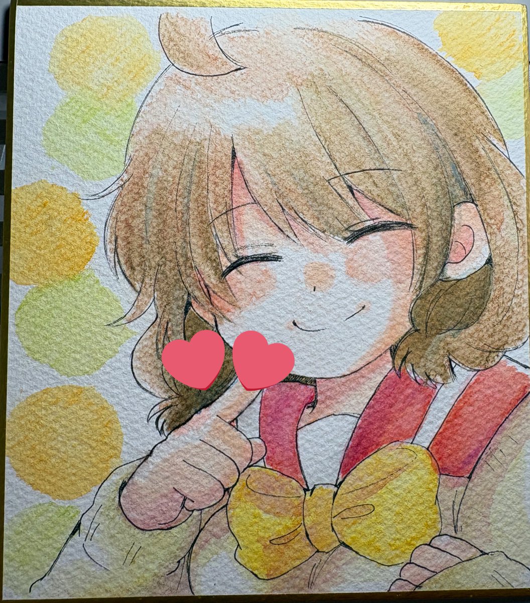 せっかくの名古屋なので色紙1枚でもと、間違えて水彩用色紙を買って 