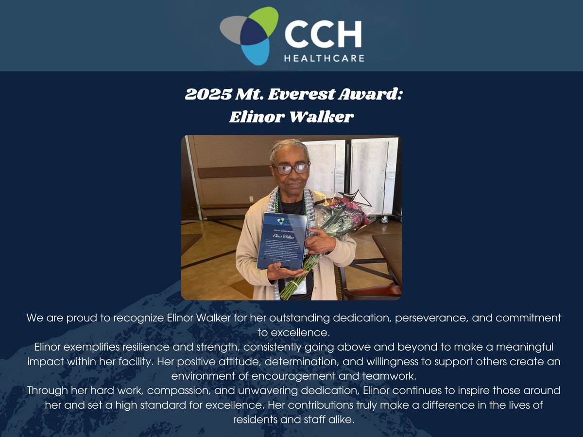 LincolnCrawfor7's tweet photo. We are proud to recognize Elinor Walker as the recipient of the 2025 Mt. Everest Award.
Her dedication, perseverance, and unwavering commitment to excellence make a lasting impact on everyone around her. 💙 https://t.co/ka6Rhco8pG
