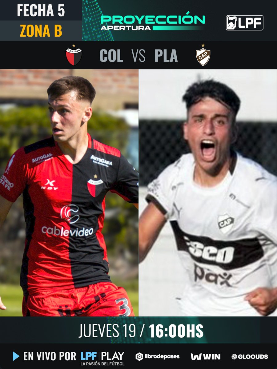 Viví la #Fecha5 del #TorneoProyección Apertura 🏆por <a href="/LPFPlay/">LPF Play</a>

🏟️ <a href="/ColonOficial/">Club Atlético Colón ⭐</a>  🆚 <a href="/caplatense/">Club Atlético Platense</a> 

📲 <a href="/LPFPlay/">LPF Play</a>
💻 lpfplay.com - La Pasión del Fútbol
👉🏼lpfplay.com/event/69bbc7b3…