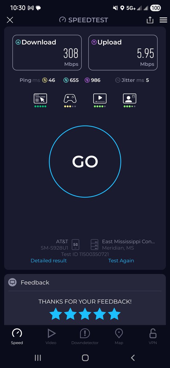 shortyd999's tweet photo. Check out my Speedtest result! How fast is your internet?
#attwireless
#attmobility
#att https://t.co/oL1V4J6KBk https://t.co/pG6WUuODEZ