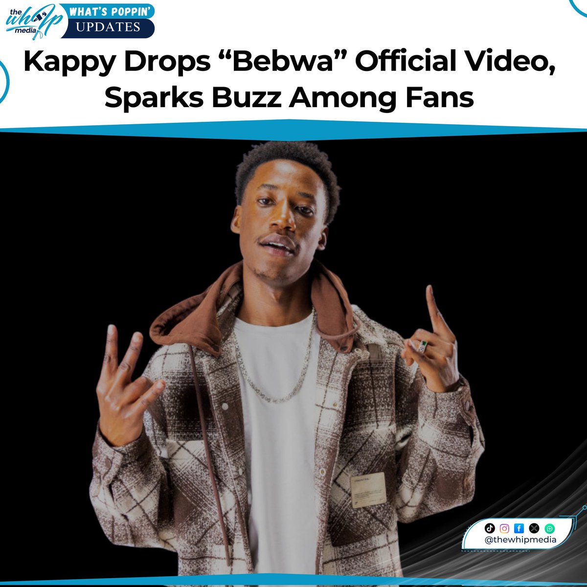 thewhipmedia's tweet image. Kappy drops the official video for “Bebwa” 

Clean visuals, smooth delivery, and a vibe that’s already catching attention. Definitely one to watch 

#Kappy #Bebwa #NewMusic #254Music #NowPlaying #KenyanMusic #TheWhipMedia #Whatspoppin