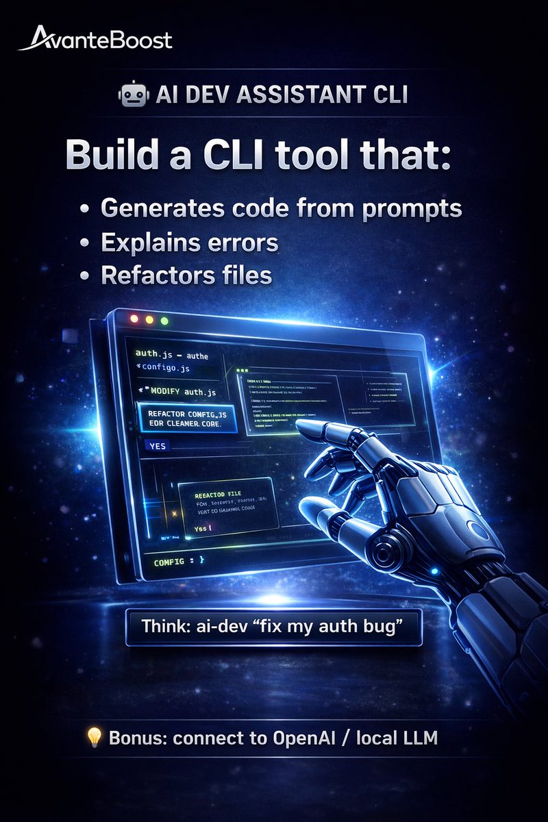 o_okohabel's tweet photo. AI agents don't care about your beautiful React UI.
They communicate through the terminal.
If you want to stand out as an engineer in 2026, stop building generic web apps. Build CLI power tools. https://t.co/RSNs28AejV