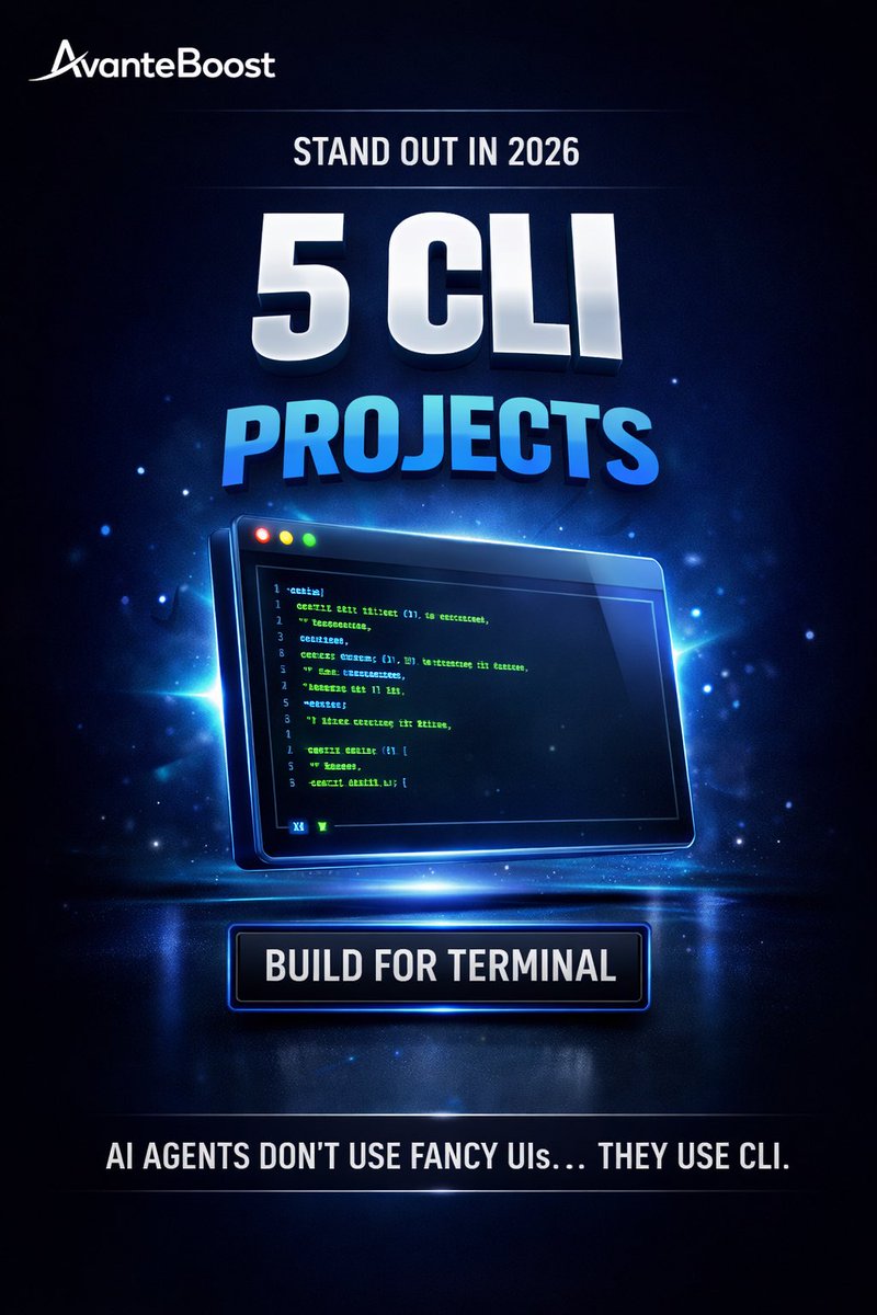 o_okohabel's tweet photo. AI agents don't care about your beautiful React UI.
They communicate through the terminal.
If you want to stand out as an engineer in 2026, stop building generic web apps. Build CLI power tools. https://t.co/RSNs28AejV