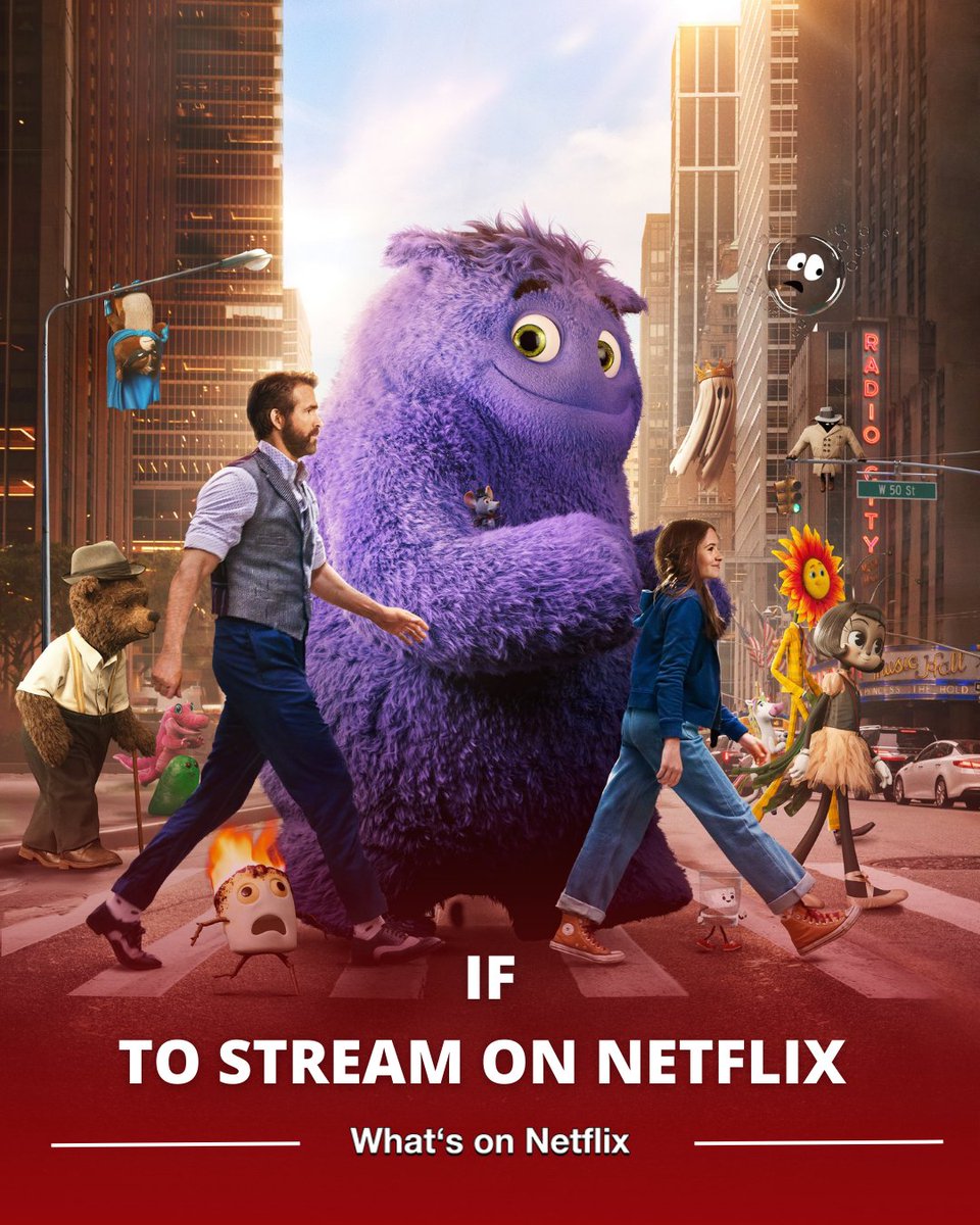 whatonnetflix's tweet photo. Ryan Reynolds and Cailey Fleming star in this heartwarming fantasy comedy IF from director John Krasinski, following a young girl who discovers she can see forgotten imaginary friends and sets out on a magical adventure to reconnect them with their original kids. 

Coming to Netflix US on April 9th!