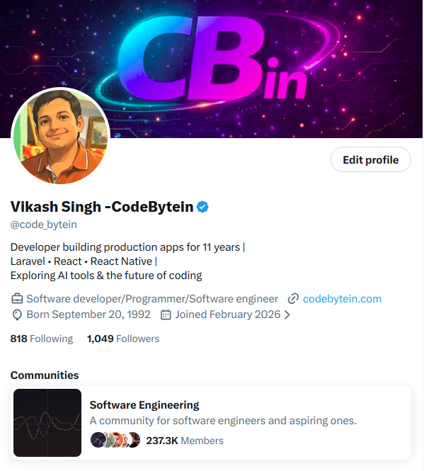 Vikash Singh -CodeBytein tweet media