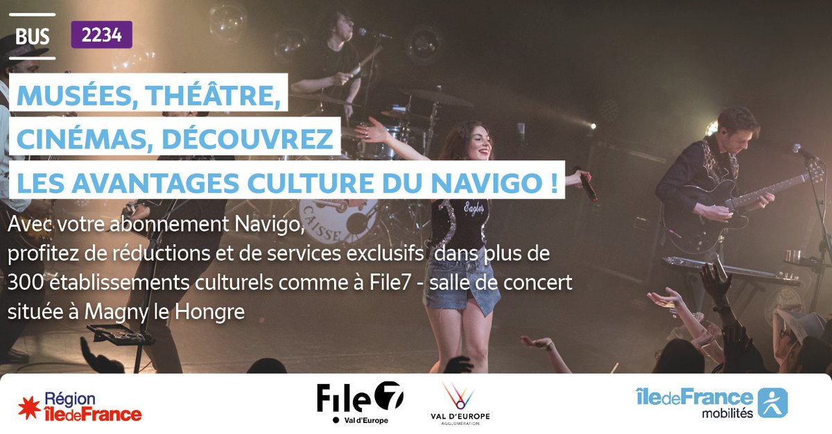 MLV_IDFM's tweet image. 🎤 Flora Fishbach et MAËVE à File7 à @Magny_le_Hongre
📅 le Vendredi 24 avril à 20:00

Venez en bus et profitez d’une réduction avec votre carte #Navigo🤑

Bonne nouvelle ! La ligne de #bus 2234 vous y emmène 🚍
#onyvaenbus

Plus d'informations sur : iledefrance-mobilites.fr/cartes/carte-d…