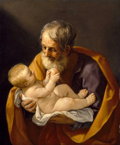 ¡Qué precioso san José con el niño, que ternura y alegría se desprende!.

Guido Reni, 1640.