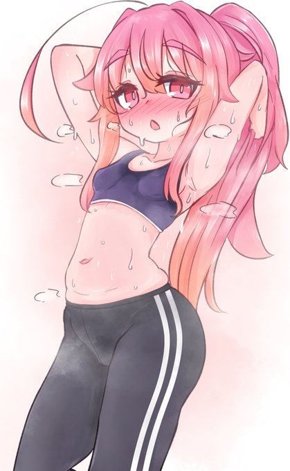 普段から運動不足なので少しの運動ですぐ汗だくになるゆのみちゃん 