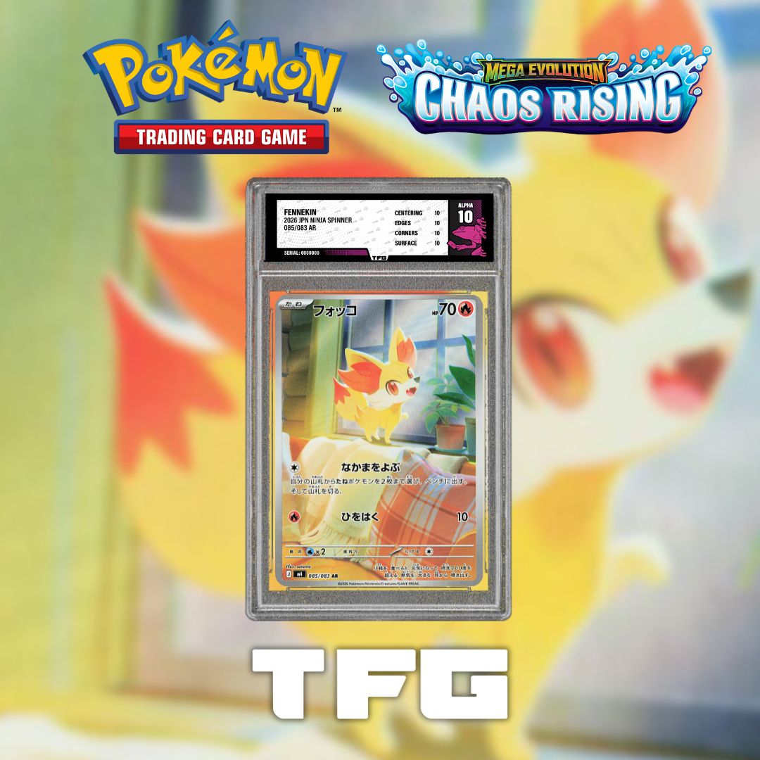 treefroggrading's tweet photo. It has been confirmed that this cute Fennekin will be the Chaos Rising ETB promo and is looking very likely that the Crobat and Goodra pictured here will be 2 of the Pre-Release Promos when this new English set hits in May.

#Pokemon #ChaosRising #Fennekin #Crobat #Goodra https://t.co/M6pl3106dX