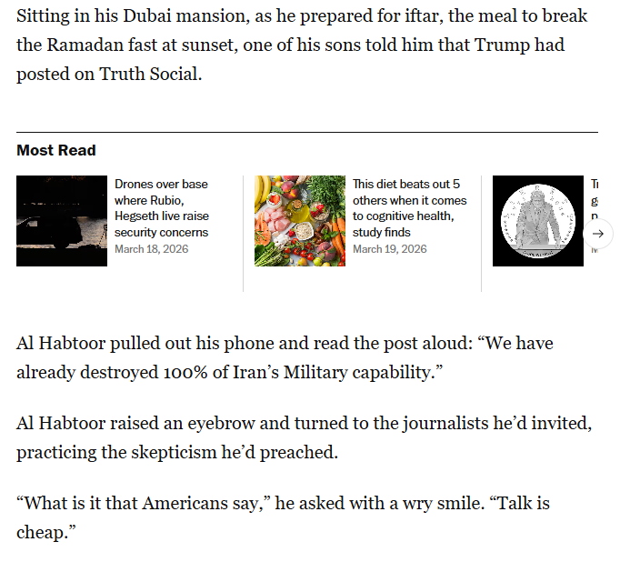 Prominent figures in the region view Trump claims about the war as an actual joke