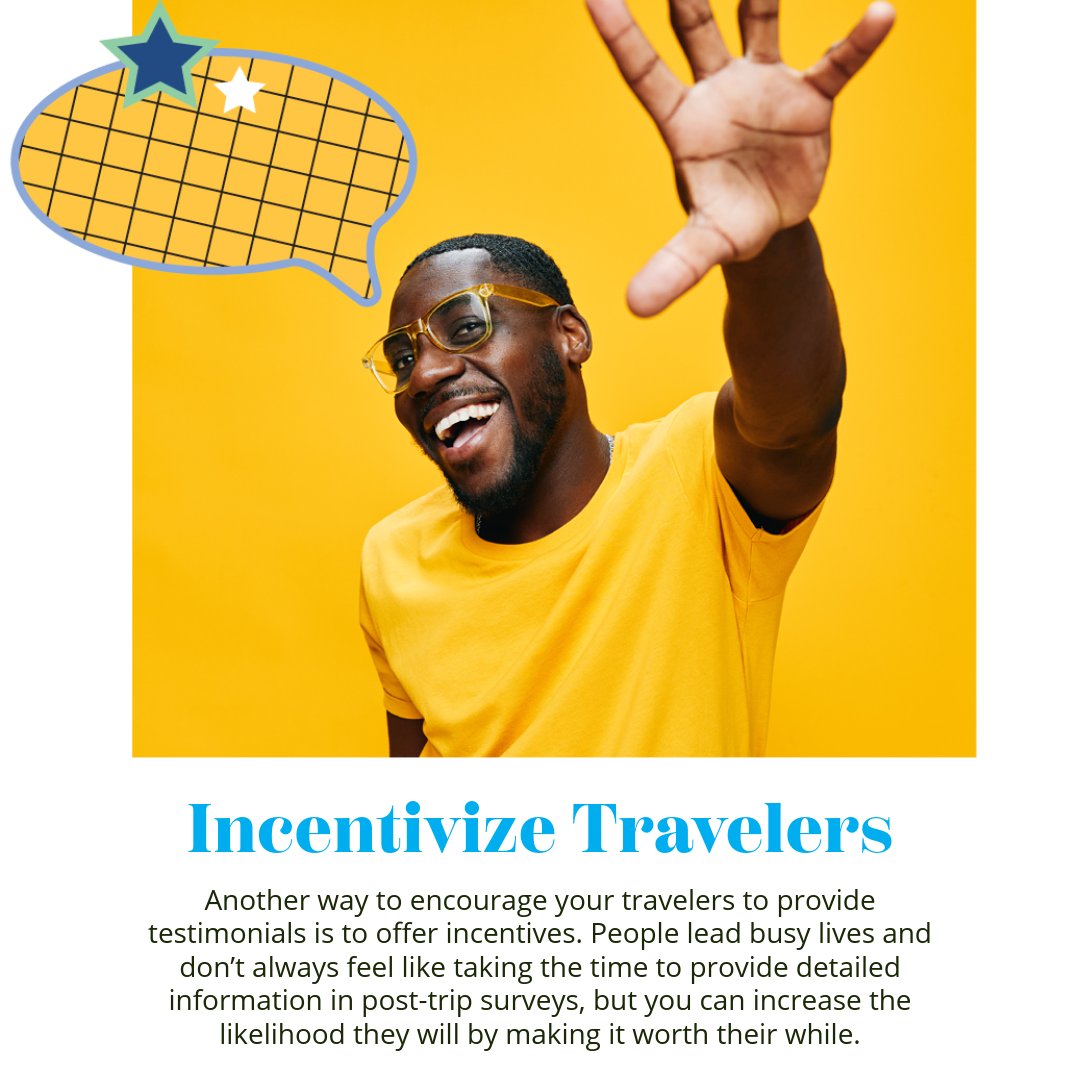 GroupTravelPubs's tweet photo. Testimonials are some of the most POWERFUL tools to help you sell trips and boost your business. In this article from the March issue of The Group Travel Leader, we break down the essential tips to harnessing traveler testimonials: https://t.co/KIxT7XdMFm https://t.co/LgcrpZMco6