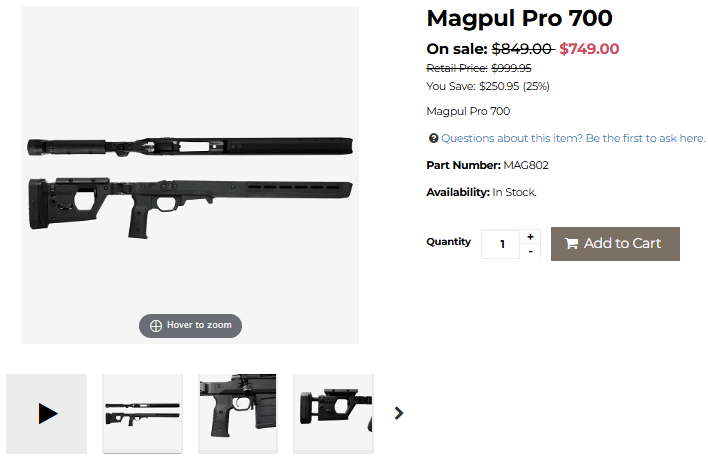 GandRTactical's tweet image. We have one Magpul Pro 700 rifle chassis left at our sale price of $749.
HERE: gandrtactical.com/Magpul-Pro-700…
New. No Sales Tax ('cept OH)
Authorized @Magpul Dealer
#remington #rifle #chassis #milspec #magpul #tacticalgear #shooting #hunting #varmint #precision