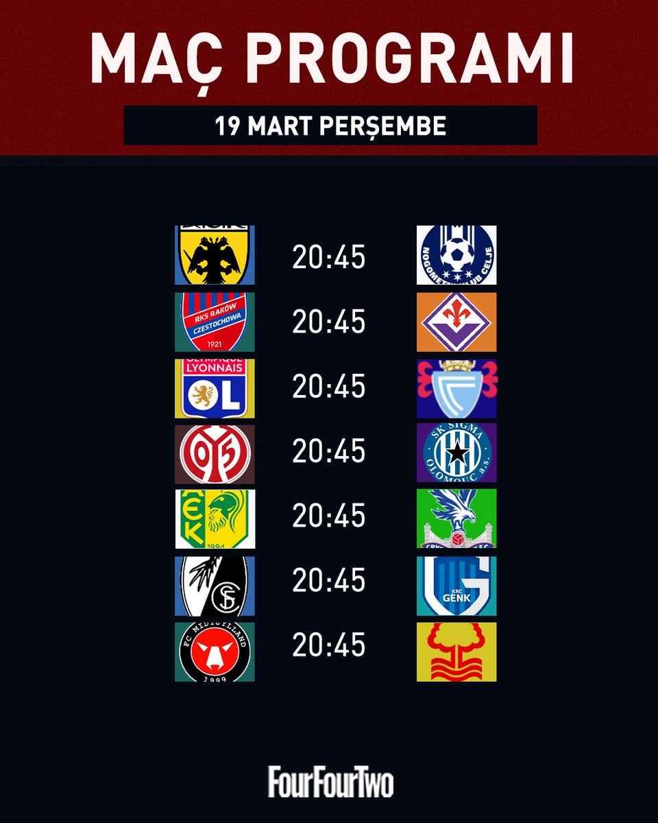 FourFourTwo_TR's tweet image. 🤩Futbol heyecanı, Avrupa Ligi ve Konferans Ligi programı ile devam ediyor. 

#FourFourTwo