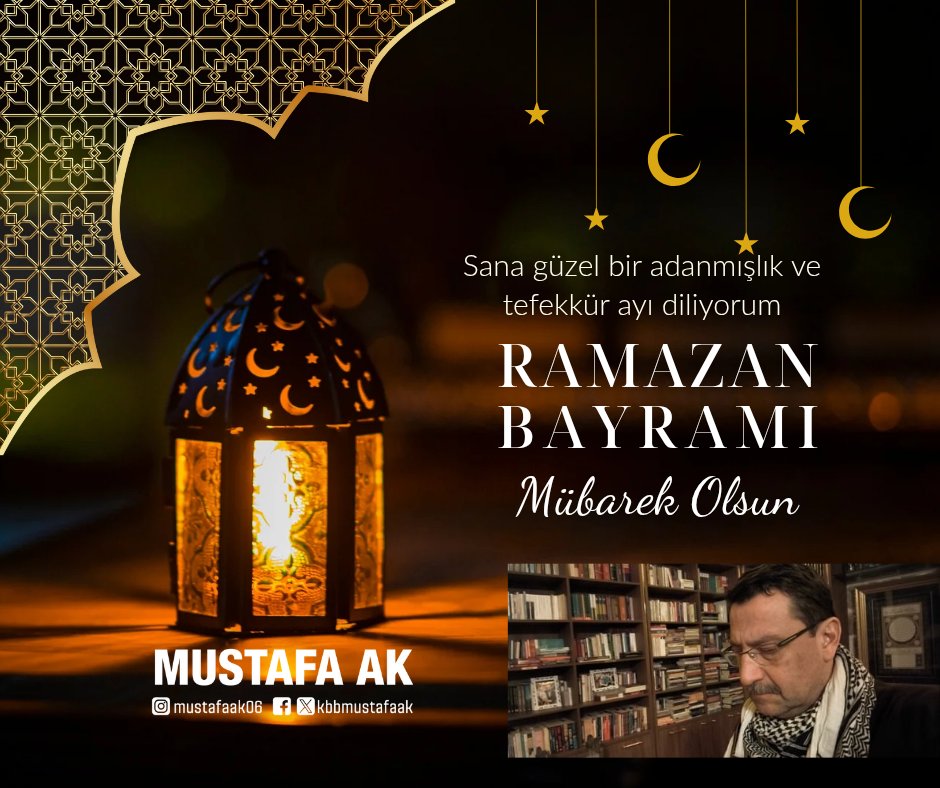 kbbmustafaak's tweet photo. Mübarek Ramazan Bayramı'nın milletimize ve tüm İslâm âlemine hayırlar getirmesini diler, başta Gazze ve Doğu Türkistan olmak üzere tüm mazlum coğrafyalarda acıların dinmesini Rabbimden niyaz ederim.  
Aileniz ve sevdiklerinizle sağlık, huzur ve mutluluk dolu nice bayramlara…
Ramazan Bayramınız mübarek olsun.  

#RamazanBayramınızMübarekOlsun 🤲
#RamazanBayramı