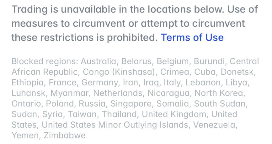 rvmazal's tweet photo. @DegenApe99 @Polymarket Netherlands are prohibited https://t.co/hyDfnXliLL
