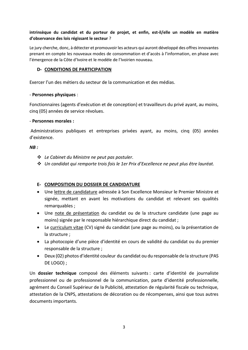 MINCOM_CI's tweet image. 𝐏𝐫𝐢𝐱 𝐍𝐚𝐭𝐢𝐨𝐧𝐚𝐥 𝐝’𝐄𝐱𝐜𝐞𝐥𝐥𝐞𝐧𝐜𝐞 𝟐𝟎𝟐𝟔 : 𝐀𝐯𝐢𝐬 𝐚̀ 𝐦𝐚𝐧𝐢𝐟𝐞𝐬𝐭𝐚𝐭𝐢𝐨𝐧 𝐝’𝐢𝐧𝐭𝐞́𝐫𝐞̂𝐭

#PNE2026 #Excellence #Communication #Médias #MICOM #CIV