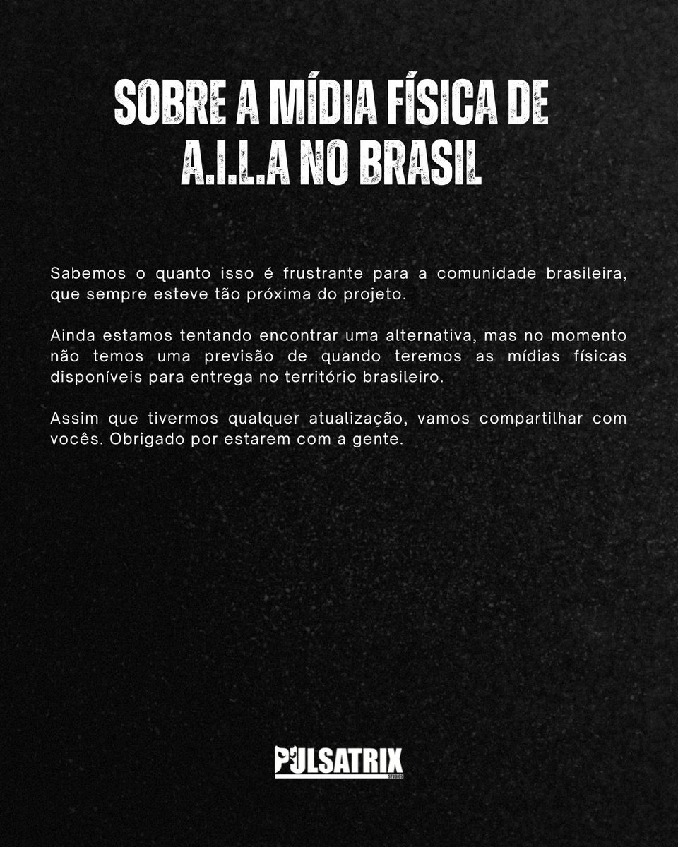Pulsatrix Studios – A.I.L.A JÁ DISPONÍVEL! tweet media