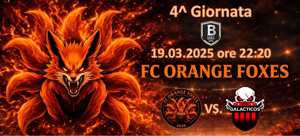 FCOrangeFoxes's tweet photo. MATCHDAY  

🏆@vpa_global
 ⏲️Ore 22:00  
🆚@Vx3_Galacticos https://t.co/PzT2bBv7HP