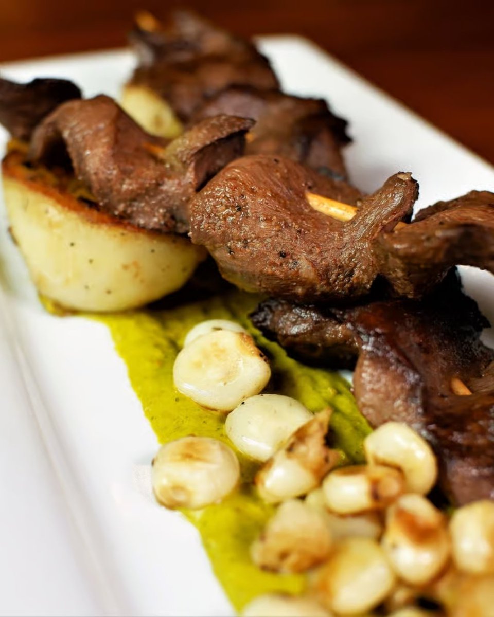 Experience a staple of Peruvian street food: Anticuchos. Marinated beef heart, skewered, and seared to perfection. 🔥
Dine with us today!

#TheFreakinIncan #Anticuchos #PeruvianFood thefreakinincan.com/reservations