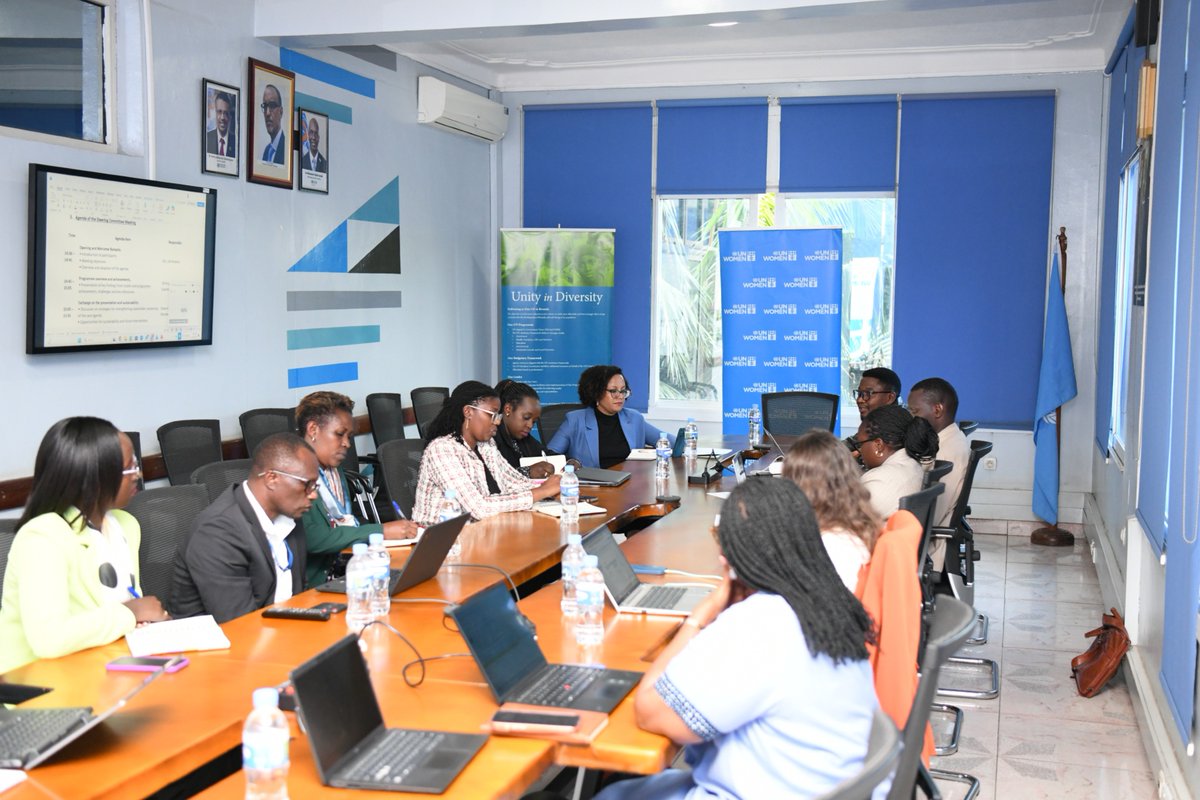 unwomenrwanda's tweet image. Today, the Steering Committee for the UN Women #UnpaidCare programme convened to reflect on #Phase2 progress, lessons &amp;amp; next steps. Discussions explored concrete pathways to sustain impact, positioning the care agenda as a driver of unity, inclusive development &amp;amp; #GenderEquality.