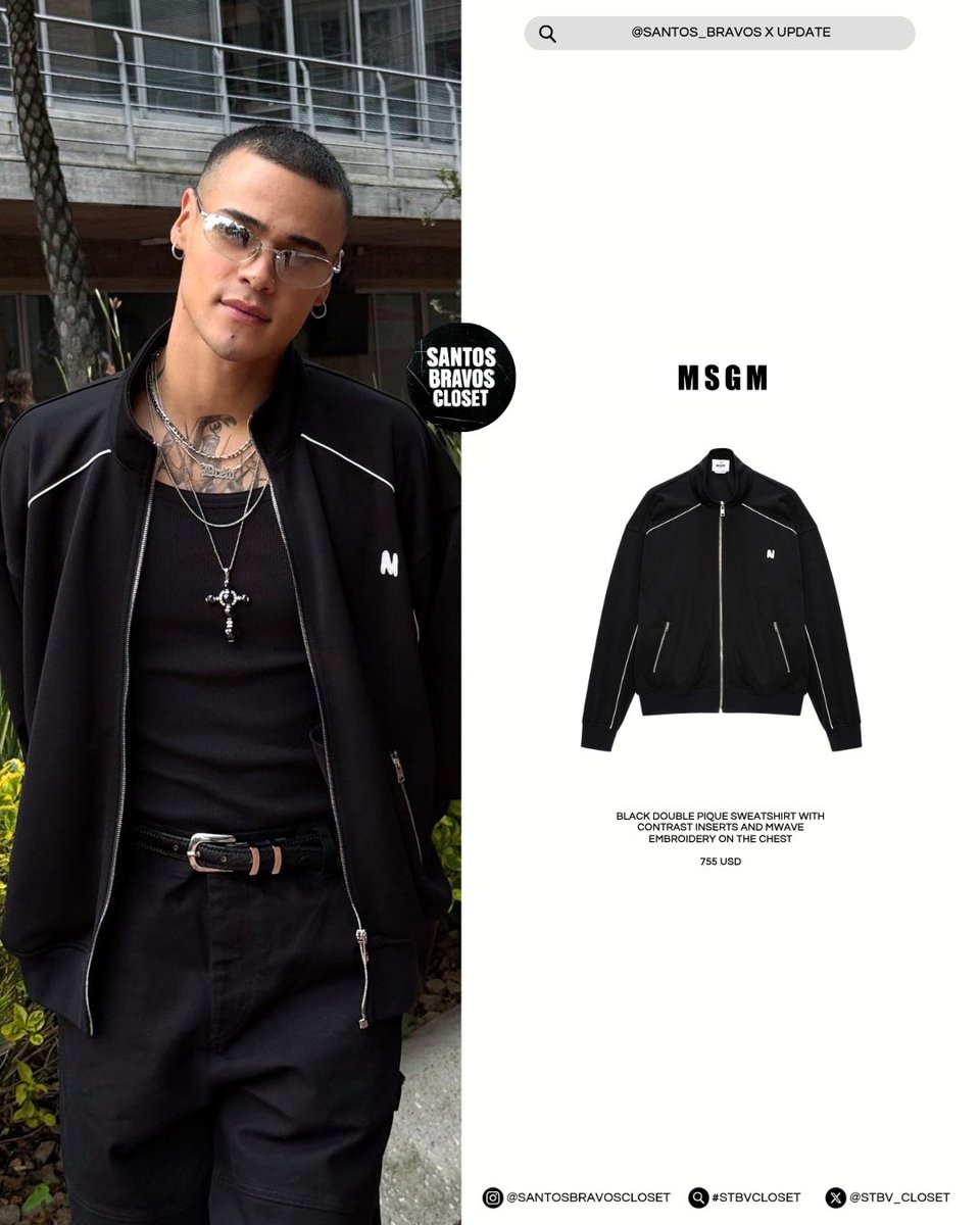 stbv_closet's tweet image. @santos_bravos X Update 📸
#drewvenegas 

#MSGM Black double pique sweatshirt with contrast inserts and MWAVE embroidery on the chest (755 USD)

#SantosBravos
#StbvCloset #Stbv