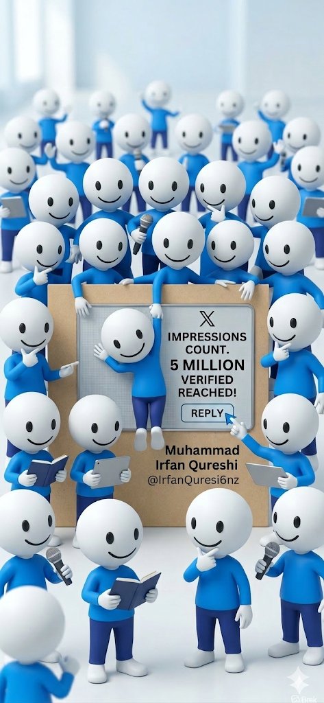 IrfanQuresi6zn's tweet image. Big goals! 5 Million Verified Impressions is the target. Let’s make every view count. Drop your support below!
#Impressions #XVerified #EngagementGoals