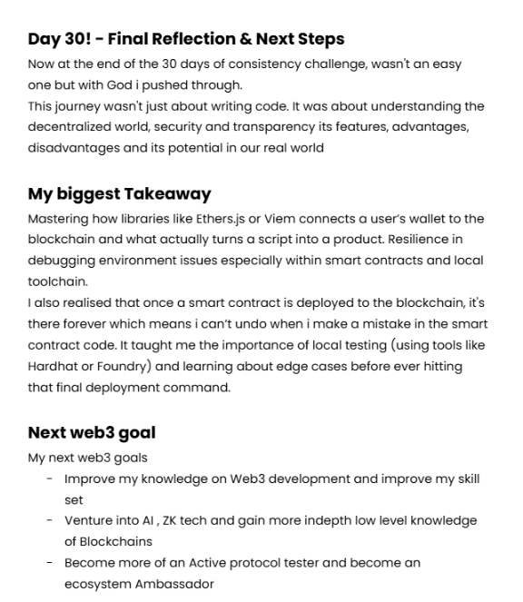 ayyxbt's tweet photo. Officially done 30 days of consistency ✅
My next web3 goals
Diving deep into Agentic finance, ZK tech and low-level blockchain architecture.
Stepping up as an active protocol tester and ecosystem ambassador .
@gdgoc_bowen
#GDGoCBowen
#GDGoC30DayChallenge https://t.co/NCuLzpxK14