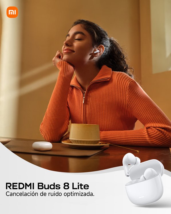 XiaomiColombia's tweet photo. Con tus REDMI Buds 8 Lite dile adiós al sonido exterior.
Cancelación de ruido optimizada y sus ajustes de ecualización personalizables.
👉https://t.co/CrCvChb6lf
#SerieREDMINote15 #XiaomiColombia https://t.co/y0QGO3kdG6