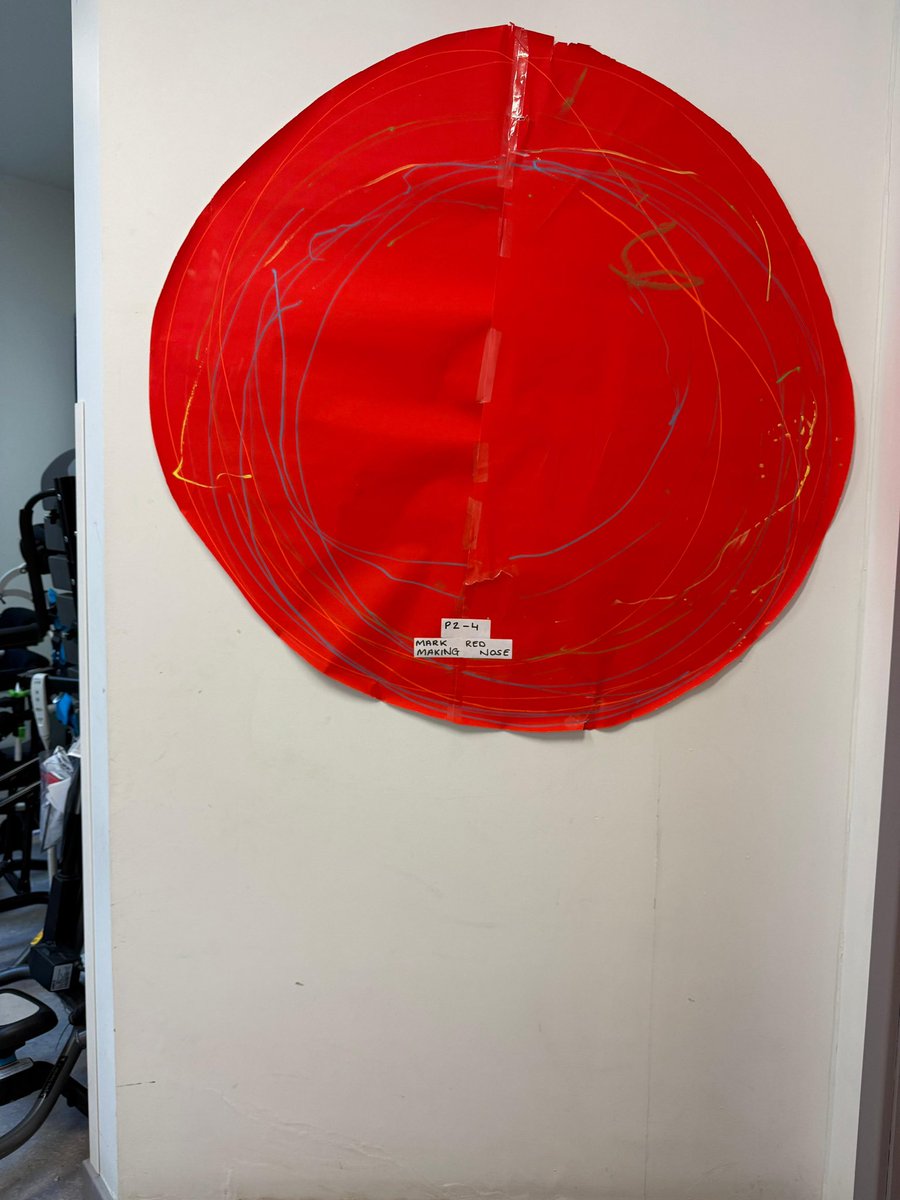 Getting ready for Red Nose Day🔴 by mark making on our very own large red nose 🌀 Using our spinny chair to spin &amp; create marks made it even more fun. Lots of laughter and creativity!
Supporting sensory regulation, engagement &amp; fine motor development😊
#RedNoseDay <a href="/comicrelief/">Comic Relief</a>