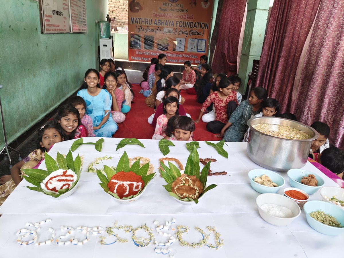 MathruAbhaya's tweet photo. Happy Ugadi 🌸✨
Celebrating with our orphanage children ❤️
Ugadi Pachadi reminds us that life has many flavors – joy, sadness, anger &amp; love.
Their smiles are truly heart touching 🙏
Let’s spread love &amp; hope ❤️
Click here https://t.co/1jOzyXPE7k
#HappyUgadi  #Orphanage #NGOIndia https://t.co/yifb5ayHg4