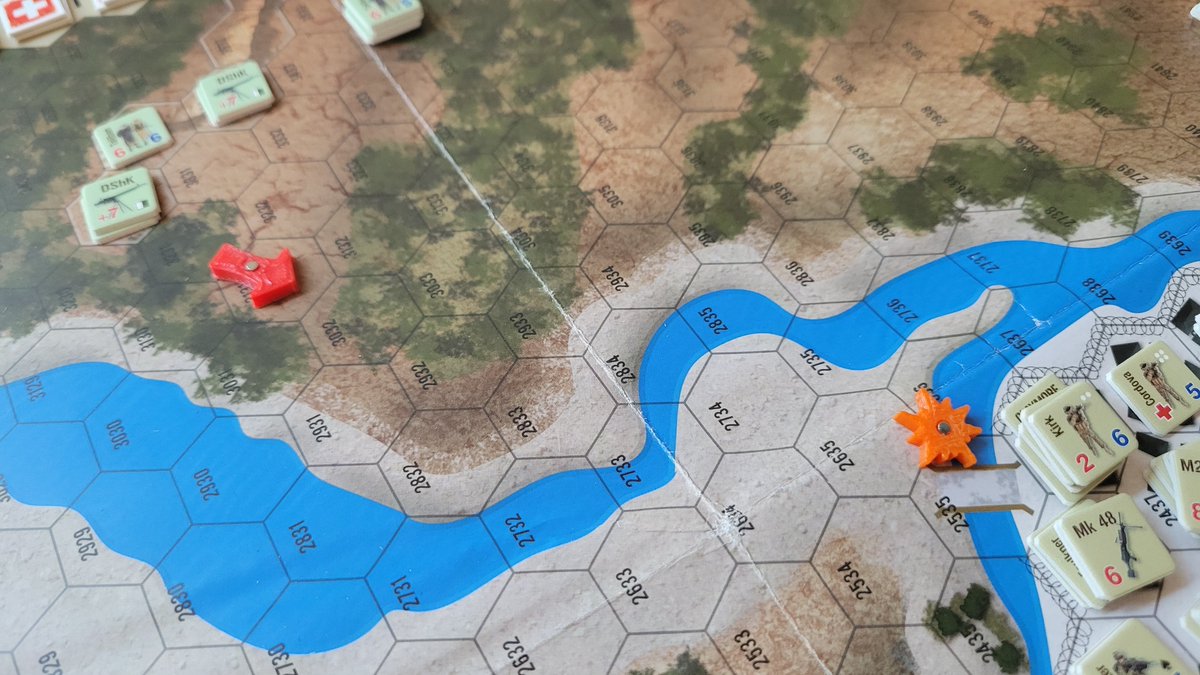 bigboardgaming's tweet image. COP Keating (Decision Games) — modern wargaming doesn't get more tense than this? -LOL yes it does. This game is a train wreck. Avoid.. That river valley map hits different when you know the real history behind it. 🎲 #wargaming #boardgames #hexandcounter