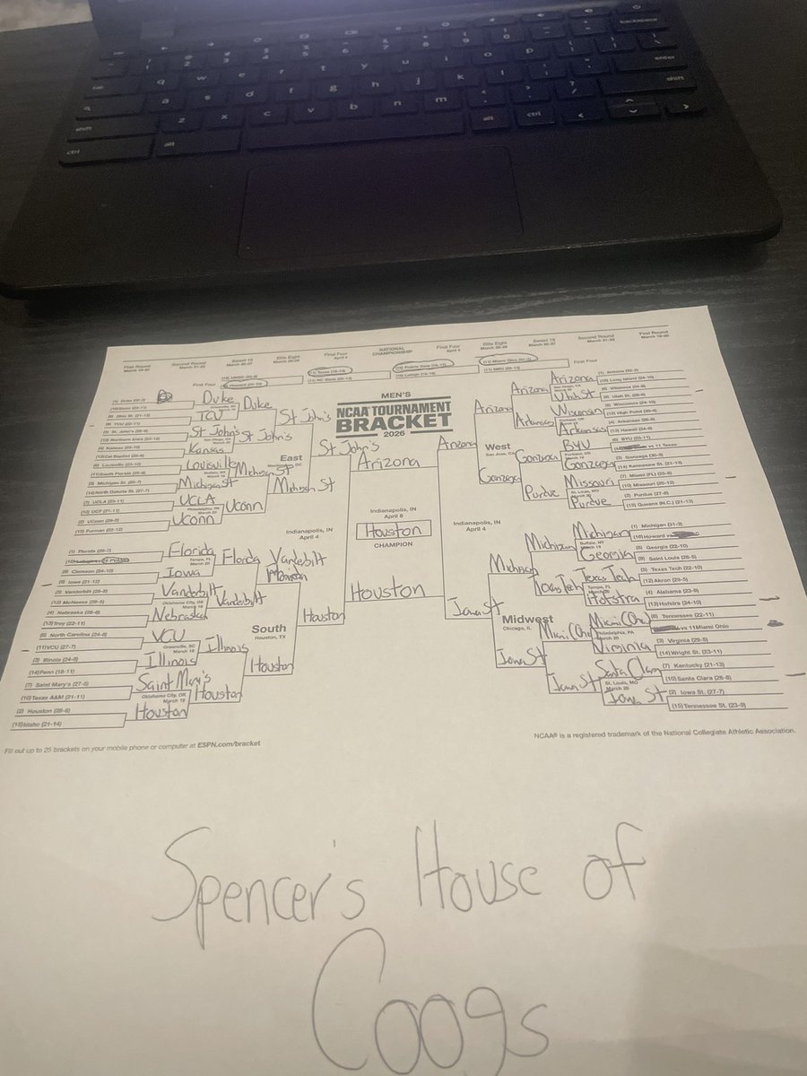 my main bracket 2026! made a ton of funny random ones but let’s see how this goes
