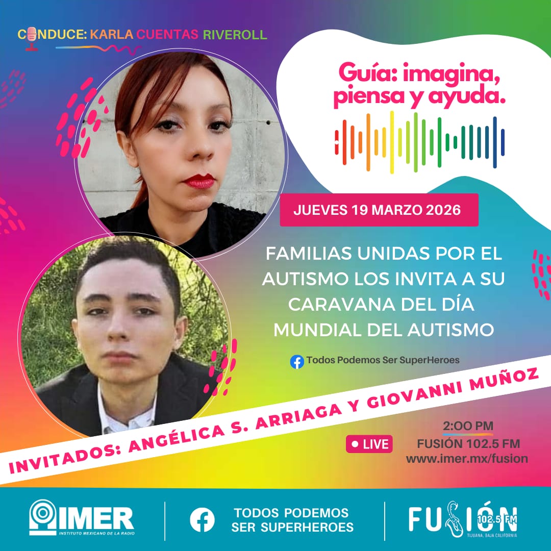 fusionimer's tweet photo. ♿️Todos los jueves escucha "GUÍA: imagina, piensa y ayuda" con Karla Cuentas, y conoce más allá de la discapacidad.

🕑 2:00 PM
📻102.5 FM
📲 https://t.co/BrzQtc9gsf y App IMER https://t.co/a0fp5jRPTs