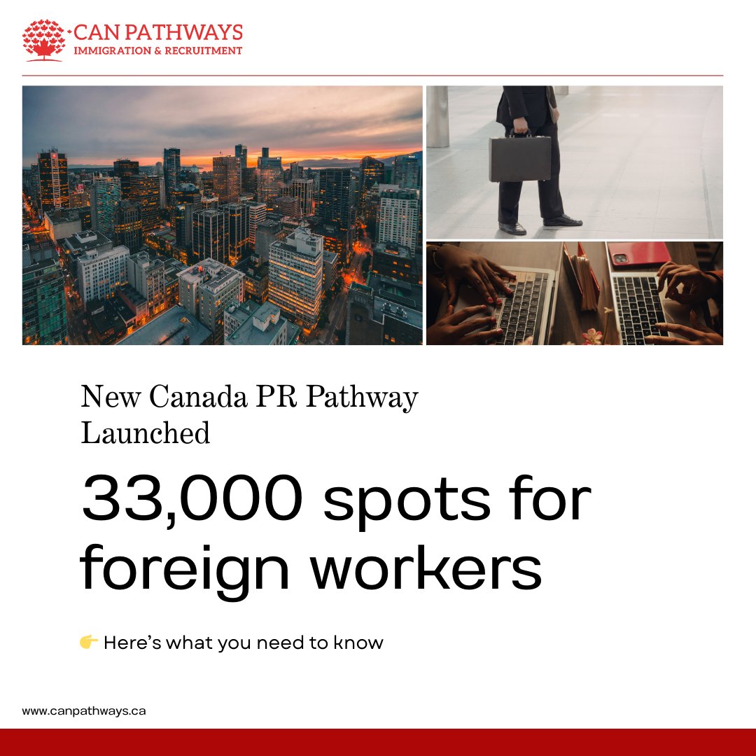 PathwaysCan's tweet image. 🚨 Canada’s new TR to PR pathway is here!
33,000 permanent resident spots for temporary workers in in-demand sectors.
✅ Learn more: hubs.la/Q047zFD90
📩 Contact us: info@canpathways.ca
#CanadaImmigration #TRtoPR #PRPathway #CanPathways #WorkPermit #PermanentResidence