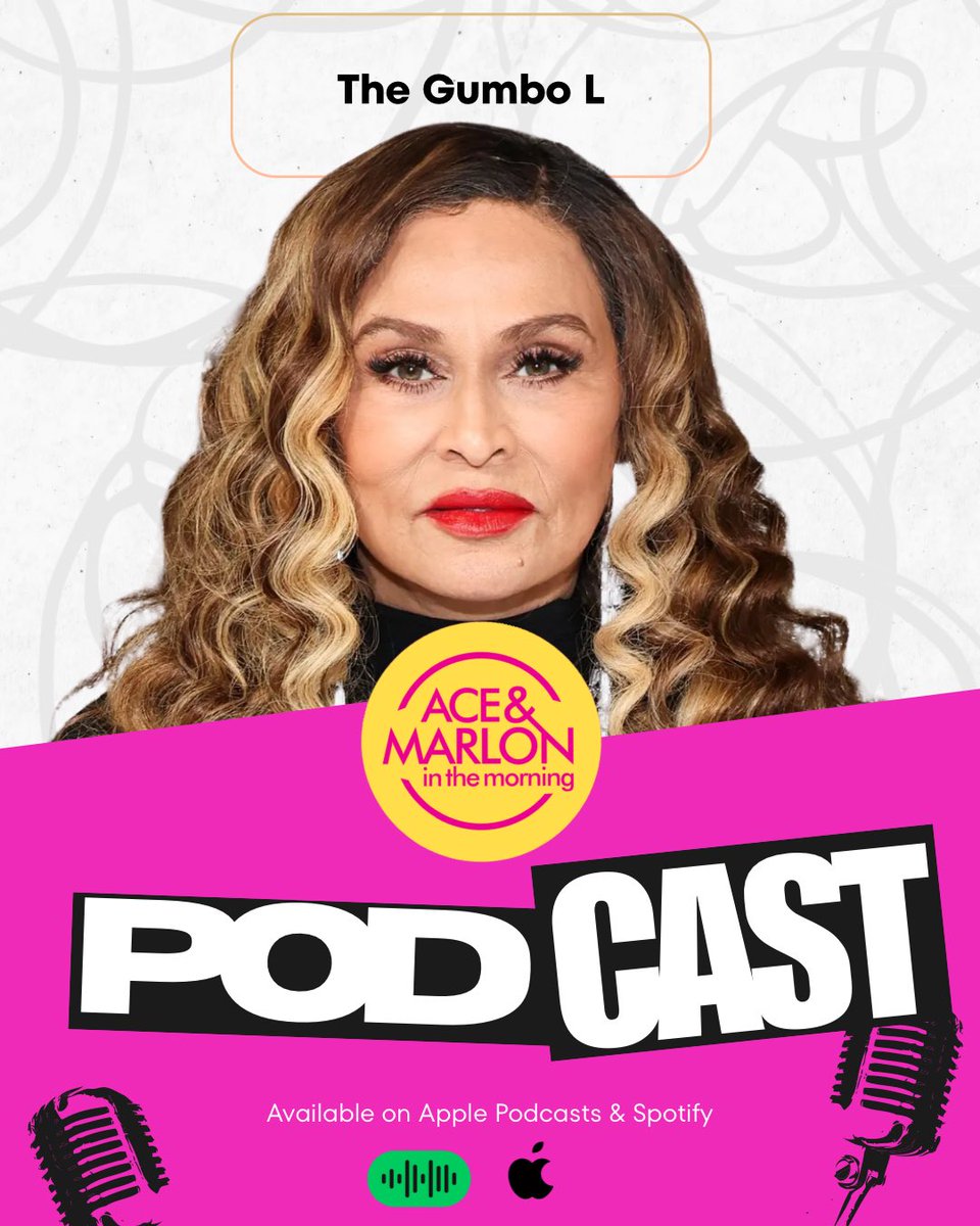 FLOW987FM's tweet photo. “The Gumbo L” is now available on Apple &amp; Spotify 🔥

📌 Mama Tina Knowles is in hot water (or soup) 🍲 
📌 TTC seats are nasty 🤢 
📌 WNBA finally got their money 💰 

Apple: https://t.co/TgCci9Txas
Spotify: https://t.co/Bbi0W95QbM https://t.co/Xh4goEzD1u
