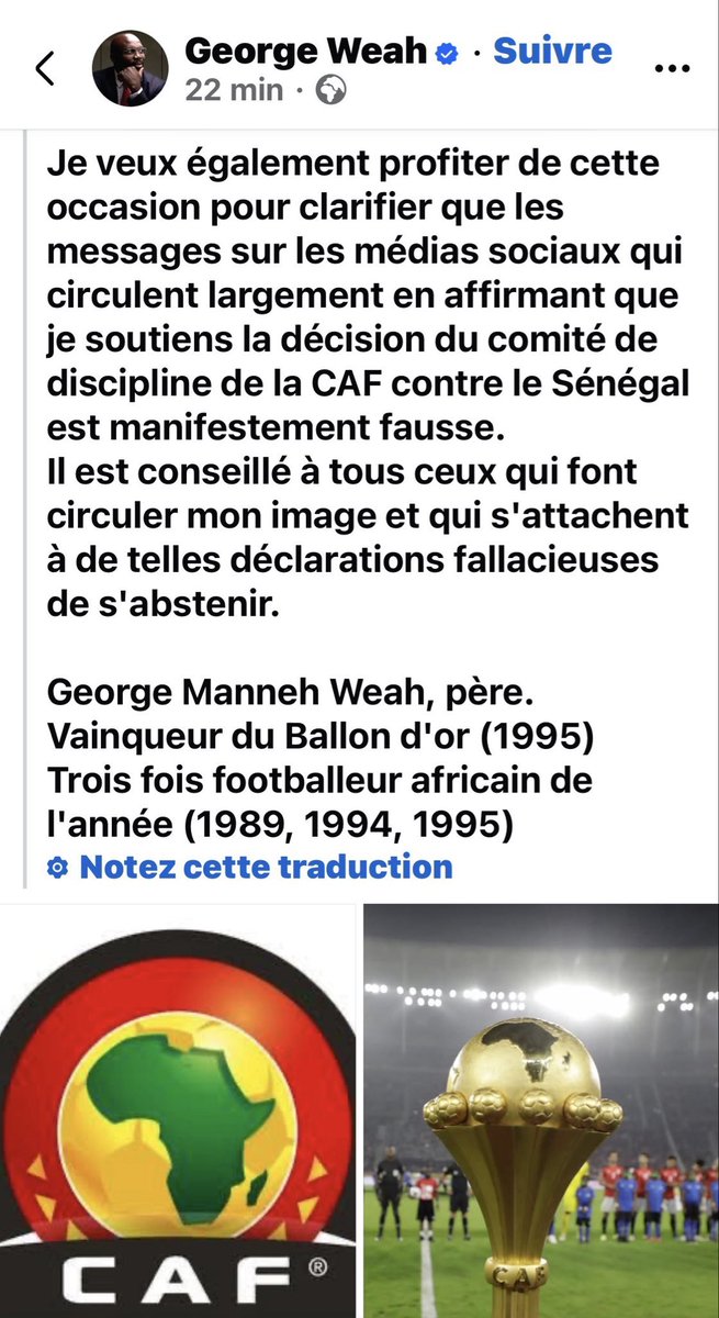 PapeDudu_ndoye's tweet image. Les Marocains sont les plus grands menteurs et en matière de Fake News ils sont forts. La vérité est là voici la déclaration de George Weah 👇