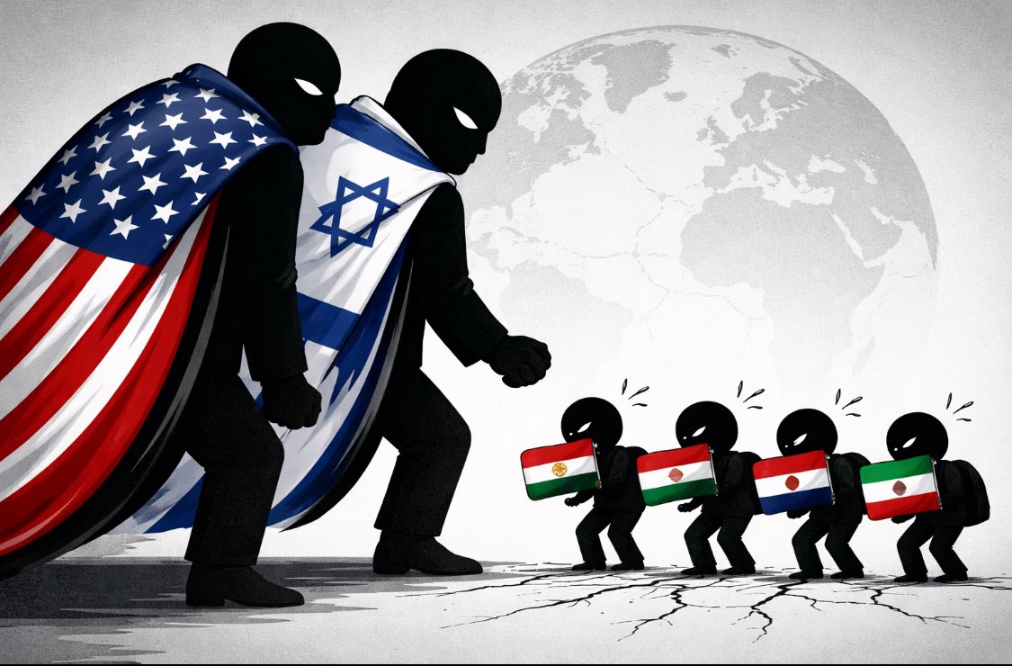 Power isn’t always loud. Sometimes it just casts a shadow. 🇺🇸🇮🇱 vs 🇻🇪🇸🇾🇮🇶🇮🇷#Geopolitics #GlobalPower #InternationalRelations #USA #Israel #Venezuela #Syria #Iraq #Iran #PowerDynamics #GlobalTensions #TrendingNow #PoliticalIllustration #ThinkDeeper #WakeUpWorld #PowerAndPressure