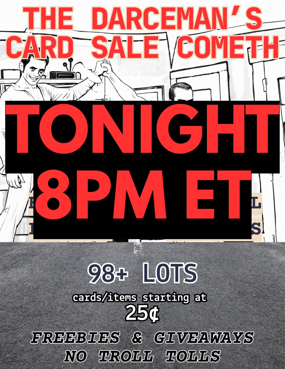 Darceman22's tweet image. THE DAY OF THE RAPTOR IS HERE!

Actually it's just my stack sale, which kicks off tonight at 8p ET.

Good times, great prices, average people, madness.

Pop on some college hoops and maybe I'll see yas there at 8pm. Or maybe not.

#FlyerFive #stacksale #DarcemanCometh