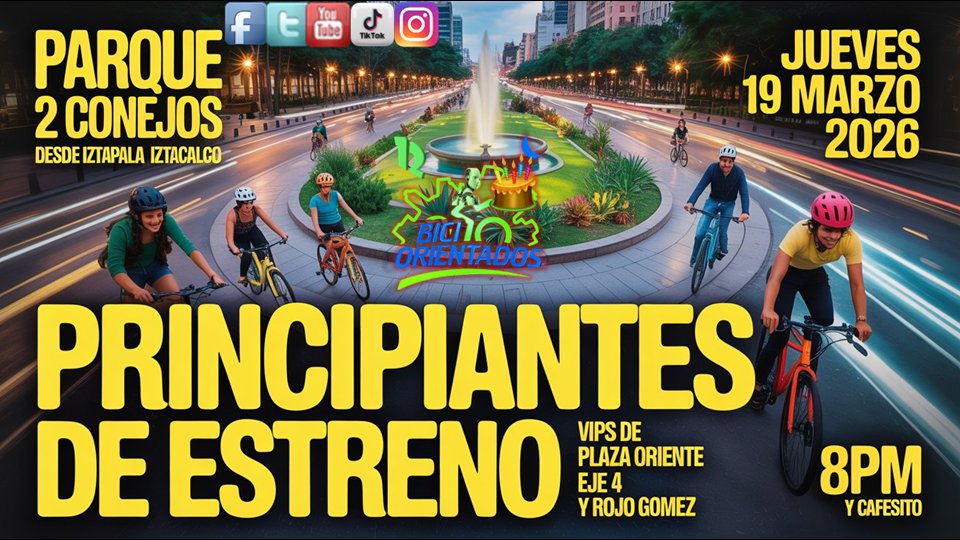 BiciOrientados's tweet photo. #BiciOrientados ahora tenemos una rodada al Parque 2 Conejos en coyoacan la rodada es tranquila y en su mayoria plano, pasaremos por un cafesito.

#Bici #Bicicleta #dispersión #desestres #ansiedad #relajación #noctámbulo #nopuedodormir #genteloca #hiperactivo #salud #ejercicio https://t.co/JyFHN7IQFc